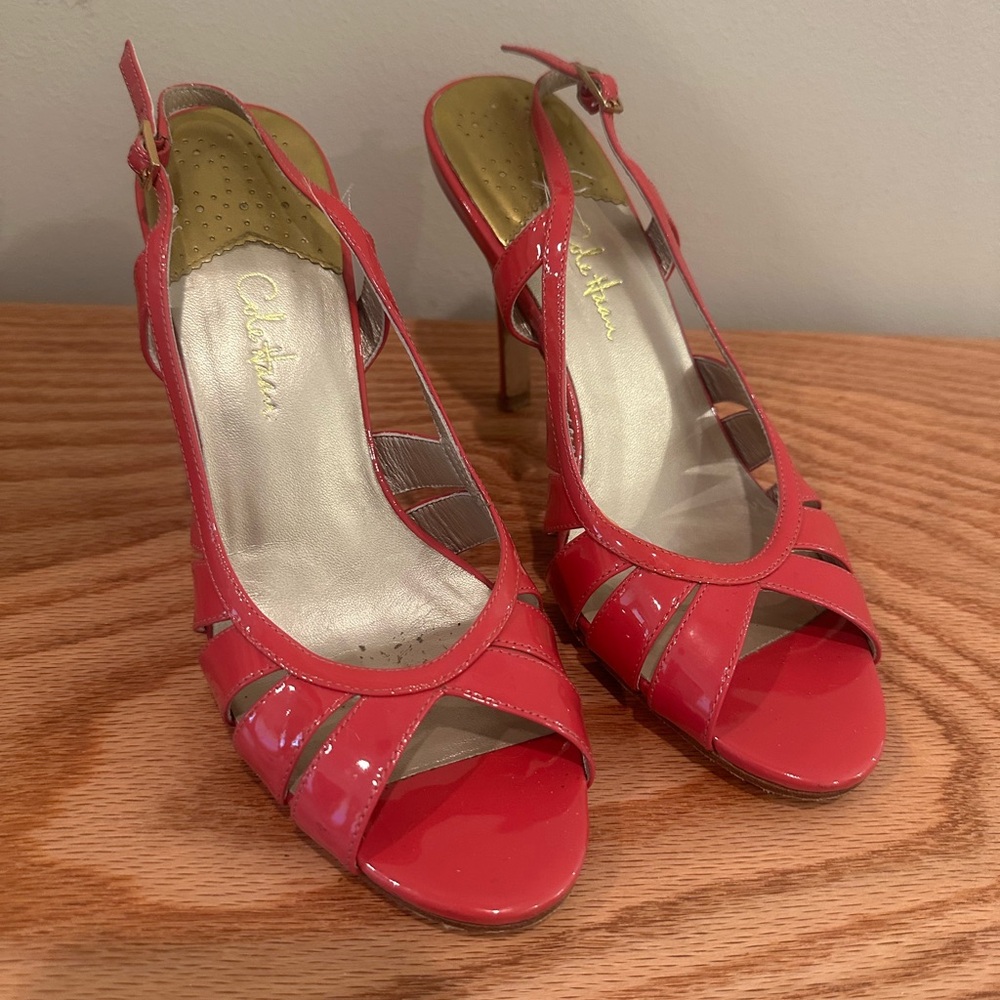 Cole Haan pink sari air sling back patent leather Heels